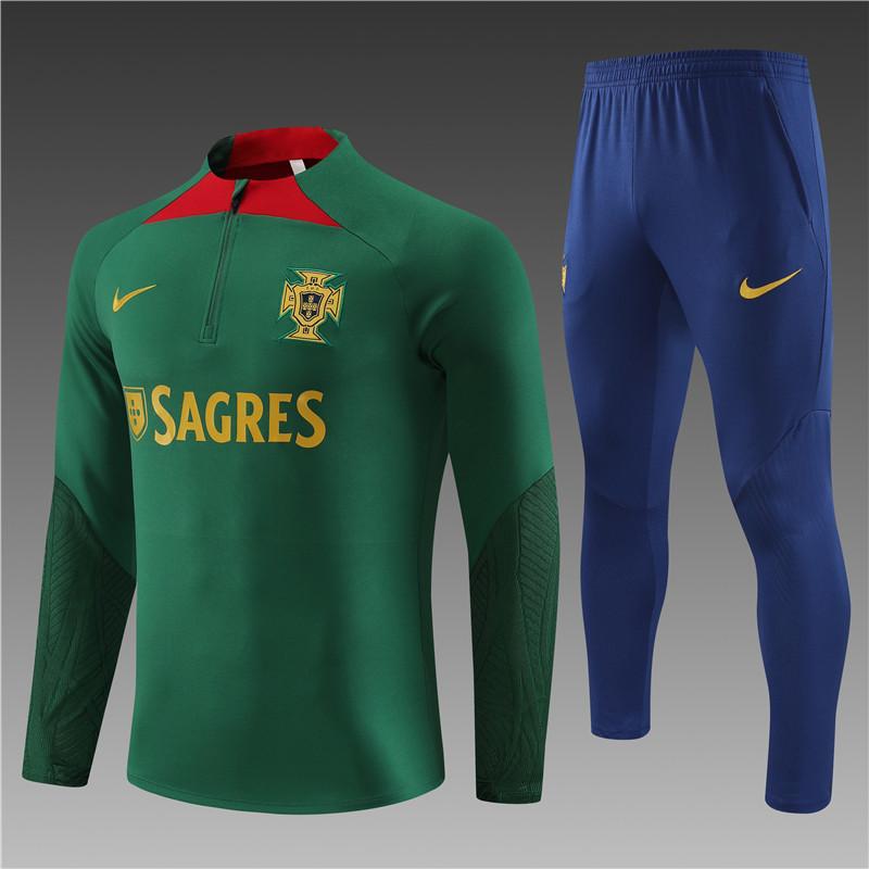 Chaqueta de Entrenamiento Portugal 22/23 - Verde con Cremallera.