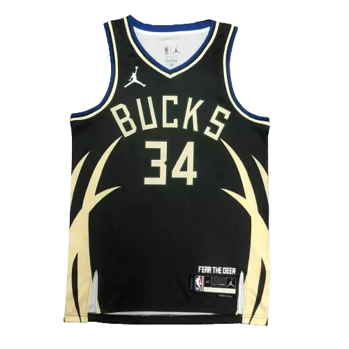 Camiseta NBA masculina dos Milwaukee Bucks edição Statement 2022/23.