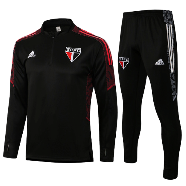 Chaqueta de Entrenamiento São Paulo 21/22 Negra con Cremallera.