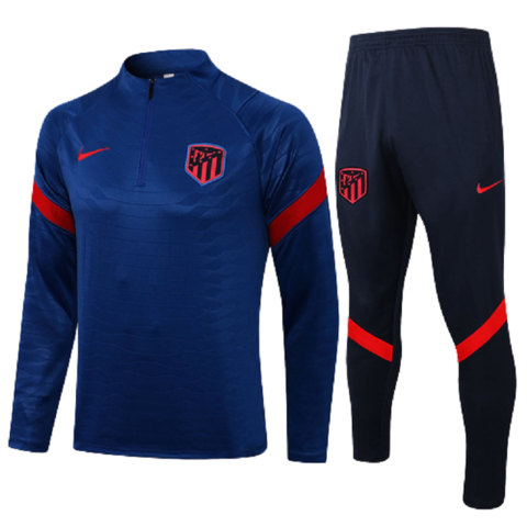 Chaqueta de entrenamiento Atlético de Madrid 21/22 azul con cremallera.