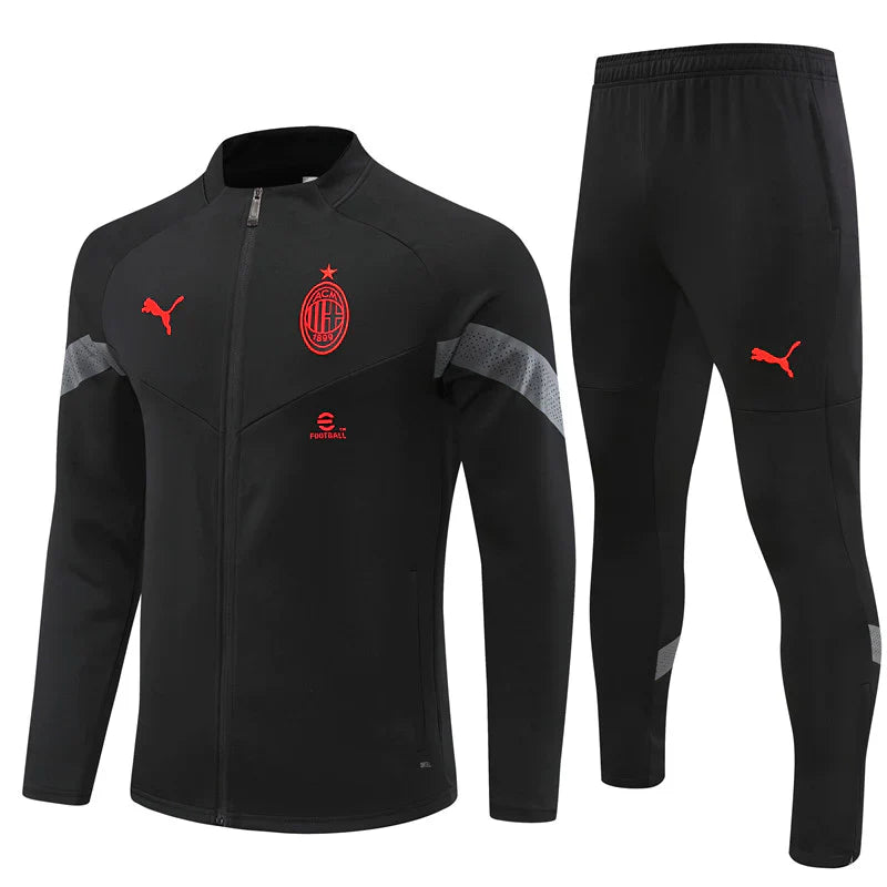 Chaqueta de Entrenamiento AC Milan 22/23 Negra con Cremallera.